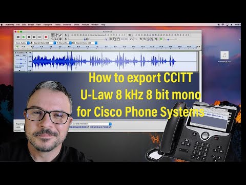 How to export to CCITT 8khz 8 bit mono U-Law. Wav file in Audacity