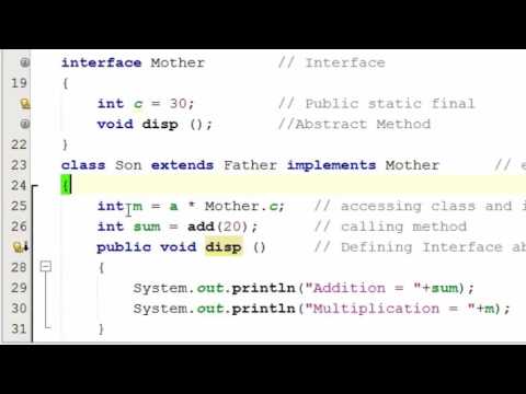 131. Multiple Inheritance using Interface in Java Programming (Hindi)