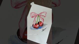 Çox Asan və Estetik Rəsm Çəkmək / Sulu Boya Dərsləri   #kiçikrəssam #cherrydrawing #painting