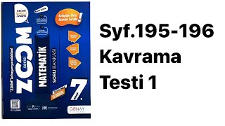 7.Sinif Zoom S.195-196 Kavrama Testi̇ 1