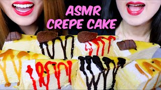 ASMR CREPE CAKE (CHOCOLATE, CARAMEL, STRAWBERRY) 크레이프 케이크 리얼사운드 먹방 クレープケーキ | Kim&Liz ASMR