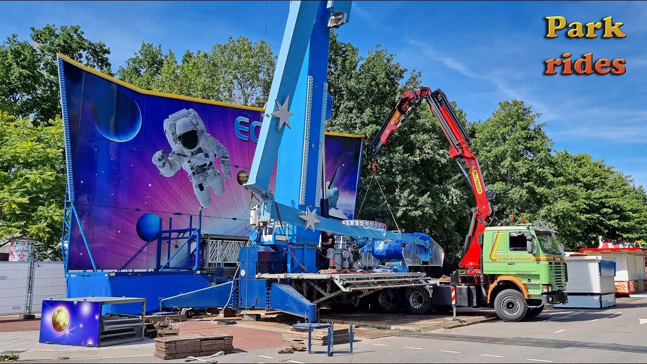 Oprijden en opbouw Kermis Eindhoven - Park Hilaria 2-8-2022