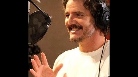 BTS of Pedro Pascal as Fink the Fox in the Wild Robot