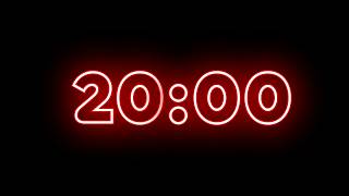 20 Minute Timer | Red Neon Countdown | No Music | Timecraft
