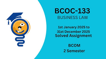 BCOC-133  Solved assignment | 2025 | bcom 2 sem | ignou assignments