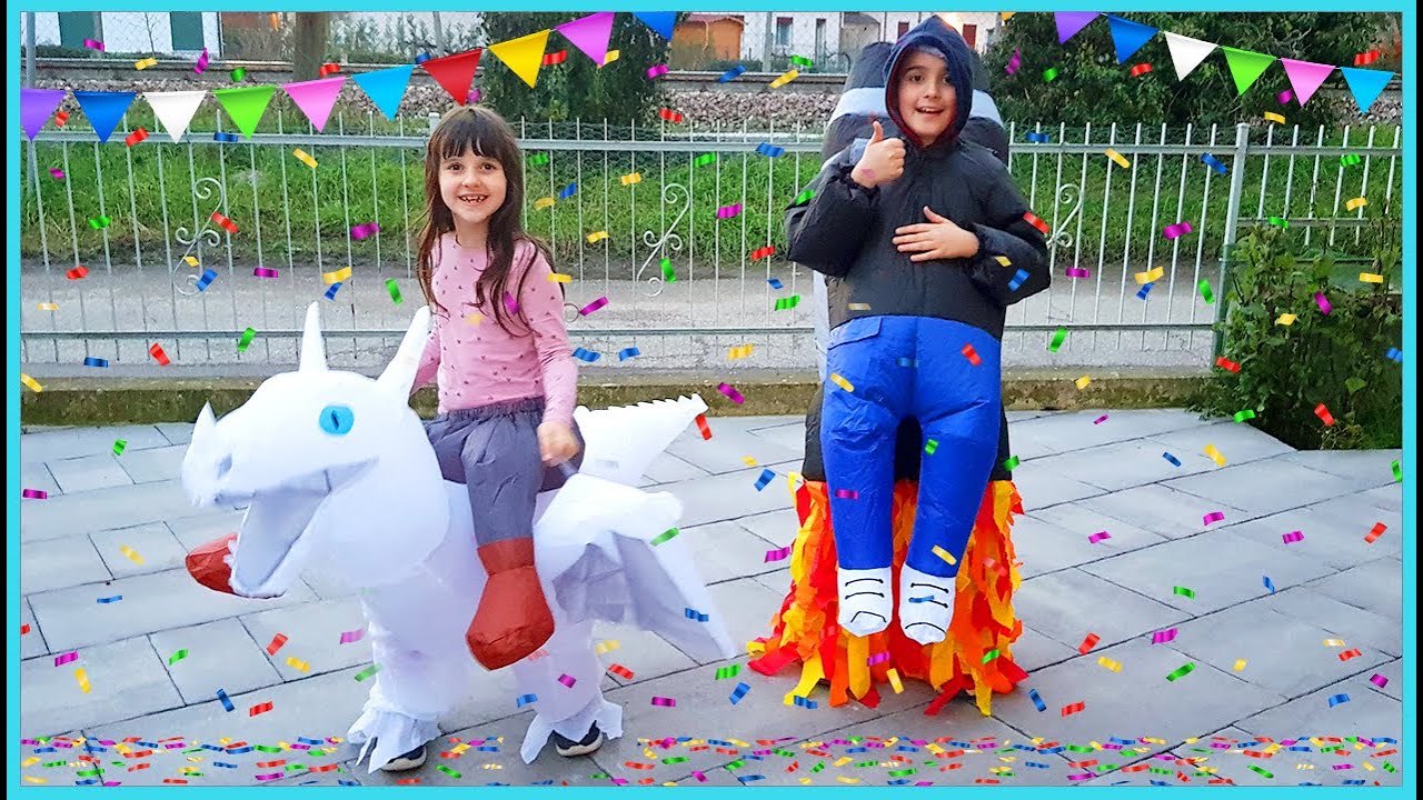 Costume gonfiabile da unicorno per bambini. I più divertenti