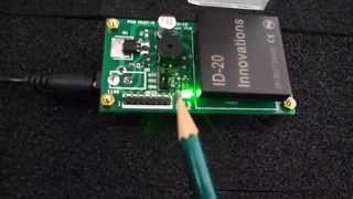 ID-20 read range testing on ID Innovations demo board