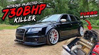 THIS REAR MOUNT TURBO 730BHP V8 AUDI RS4 IS UNBELIEVABLY FAST!