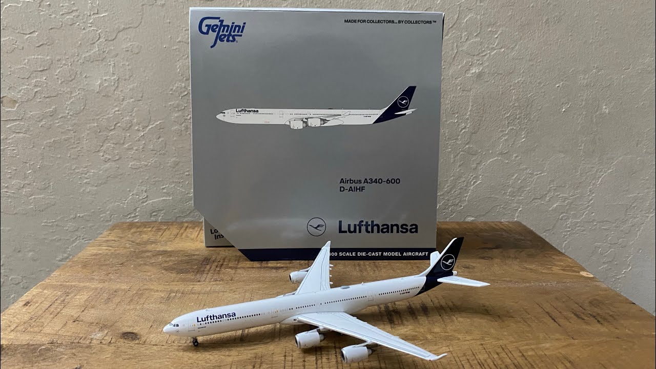 GeminiJets 1:400 Scale Lufthansa Airbus A340-600 Unboxing and