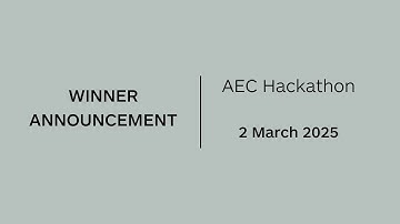 AEC Hackathon - Presentation and award ceremony 2025