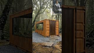 I Turned a Rusty Shipping Container Into a Dream Forest Tiny House 🌲📦 #shorts #tinyhouse