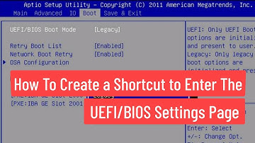 How To Create a Shortcut to Enter the UEFI / BIOS Settings Page In Windows 11/10