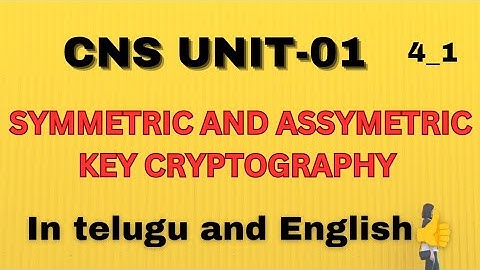 cns unit1 symmetric and asymmetric key cryptography in Telugu