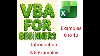 In English - VBA for Beginners - V2 - Example 6 to 10