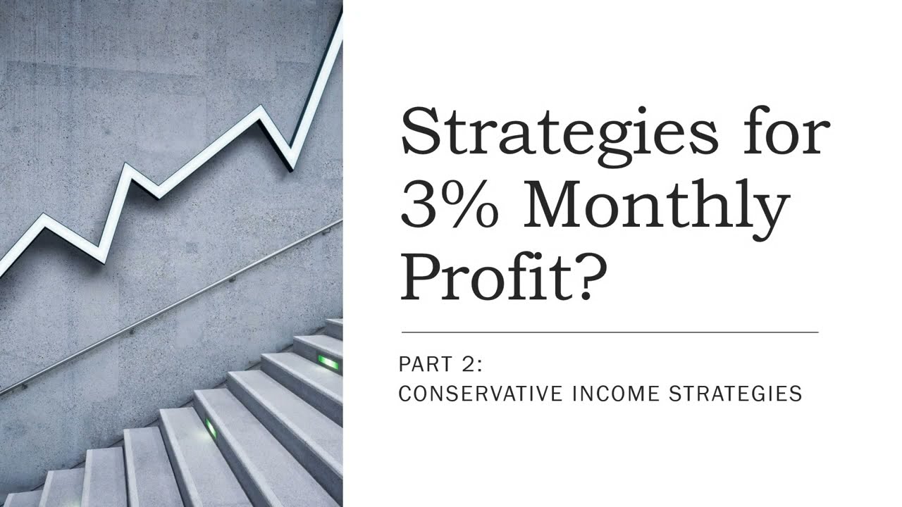 Strategies for 3% Monthly Profit?  Part 2:  Conservative Income Strategies (Know the Market)