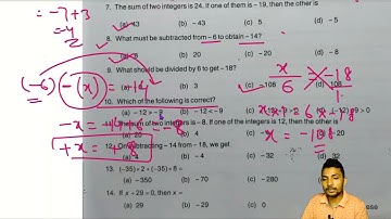 Class-7  | R.D Sharma | Integers | Objective type Questions | PART-14 | #ashoni_classes​​​​​​​