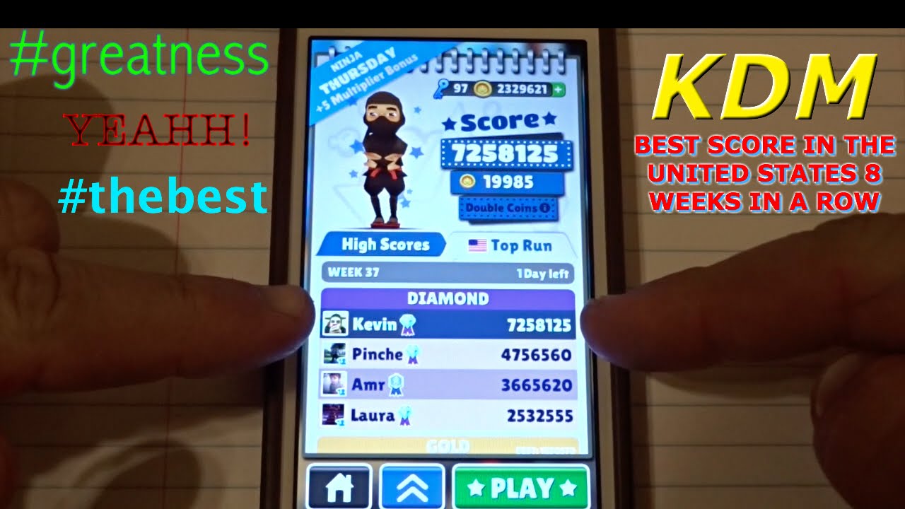 Subway Surfers Top Run Highest Score Week 37! YouTube