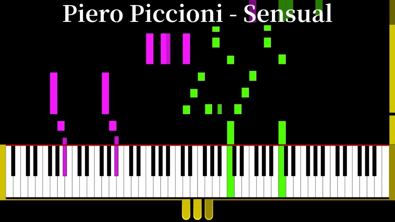 Piero Piccioni - Sensual - Piano Tutorial【Synthesia-style】
