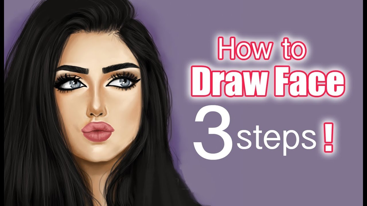 HOW TO draw FACE for beginners / VERY EASY WAY !!! - YouTube