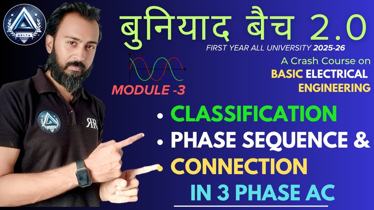 26.Classification | Connection | Phase Sequence | in Three Phase AC Circuits | by Ranjan Sir