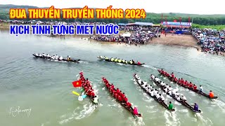 Kịch tính từng mét nước giải đua thuyền truyền thống Hương Thủy Huế 2024