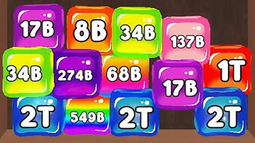 Merge Cube 2048 3D - ASMR Gameplay (Cubes Math, Level Up NumberBlocks Jelly Balls) Part 046