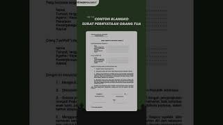 Siapa yang nyari contoh blangko surat pernyataan orang tua?