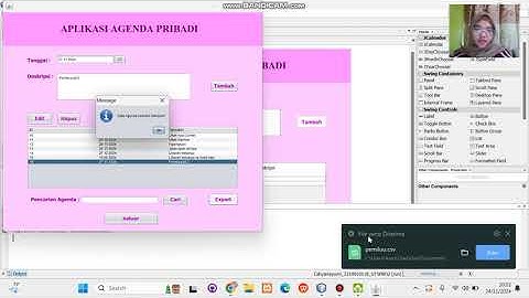 UTS Mata Kuliah Pemprograman Berbasis Objek 2 Aplikasi Agenda Pribadi  | |  Cahya Hayyuni 2210010118