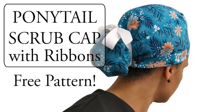 ponytail-scrub-cap-with-ribbons-youtube