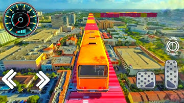 Crazy Bus Mega Ramp Driving 3D - Impossible Mega Ramp Coach Bus Simulator : Android Gameplay