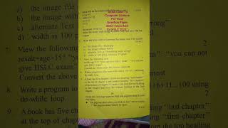“SEBA Class 10 Computer Science Pre-Final Question Paper 2022 | Important for HSLC 2025”