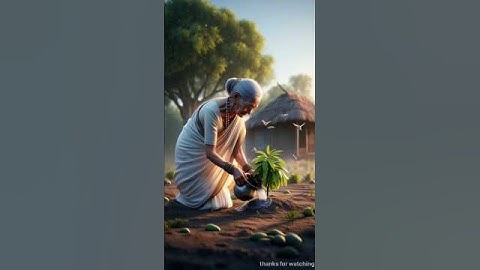Grandmother saved the mango tree from drying up by watering it 😭 #ai #tree #save #mango