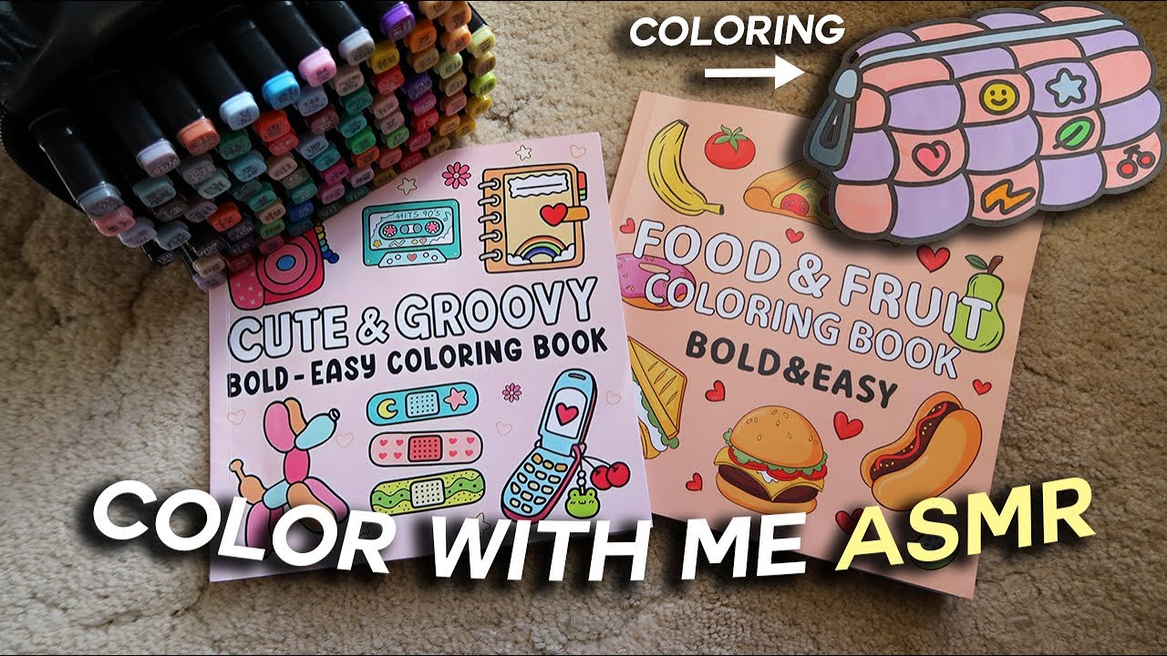 ASMR Color with Me!🎨 | whispering, marker sounds, rambling - YouTube