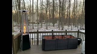 ALAULM 8 Pieces Outdoor Patio Furniture Set with Propane Fire Pit Table Outdoor Sectional Sofa Sets