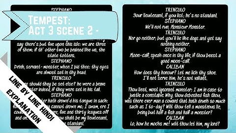 Tempest act 3 scene 2 | line by line Hindi explanation