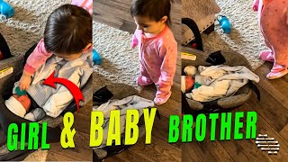 Precious Little Girl Meets Baby Brother for the First Time