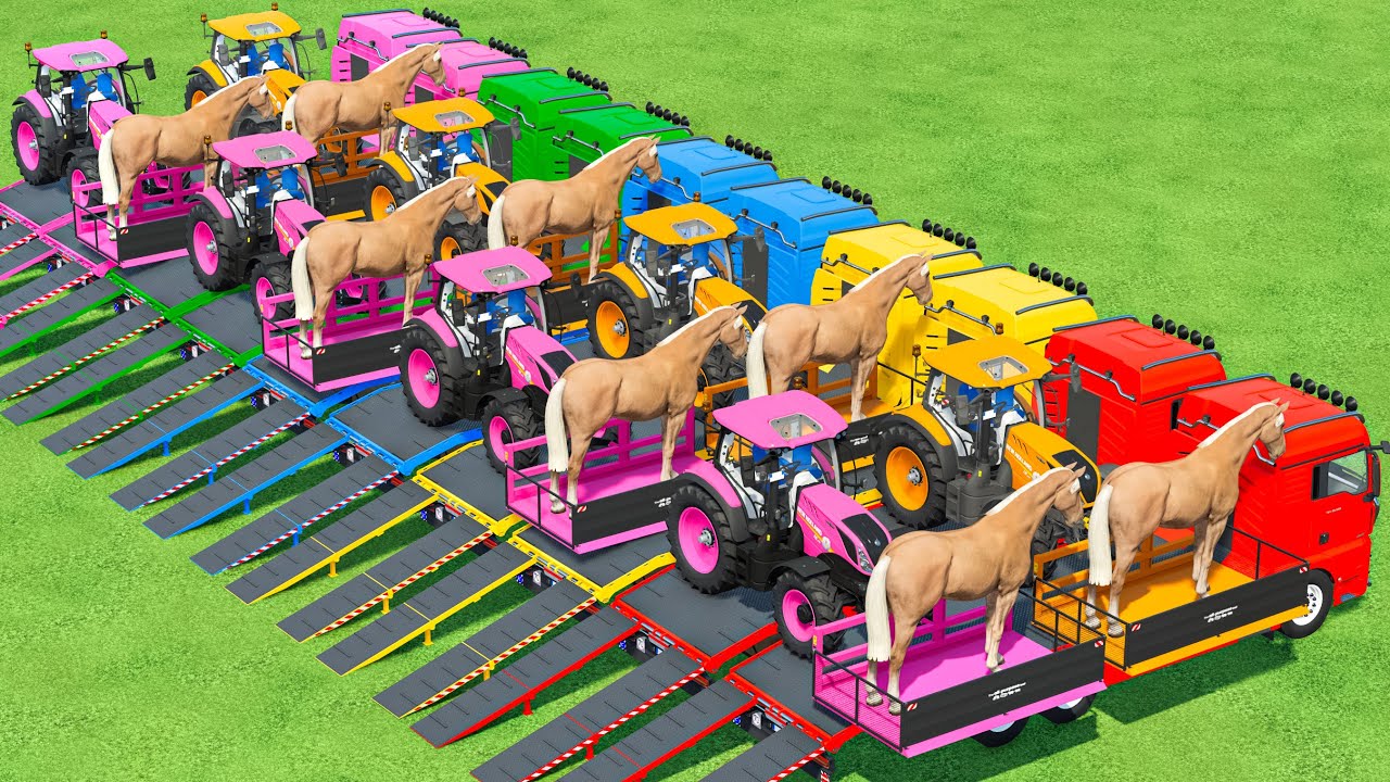 Work With Colors | Animal & New Holland Tractor Transport With Truck In Fs22 | Farming Simulator 22 
