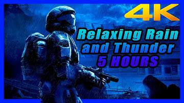 Halo 3 ODST 4K Sad Music Theme with Rain and Thunder 5 HOURS