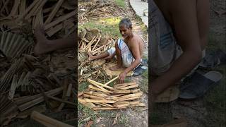 Indian Villagers Making Traditional Fan using Palm Leaf #shorts