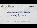 How to Generate MD5 Hash using Python