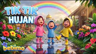 Tik Tik Hujan ☔🌈 | Lagu Anak Indonesia Ceria | Belajar Cuaca & Pelangi | Bebimo