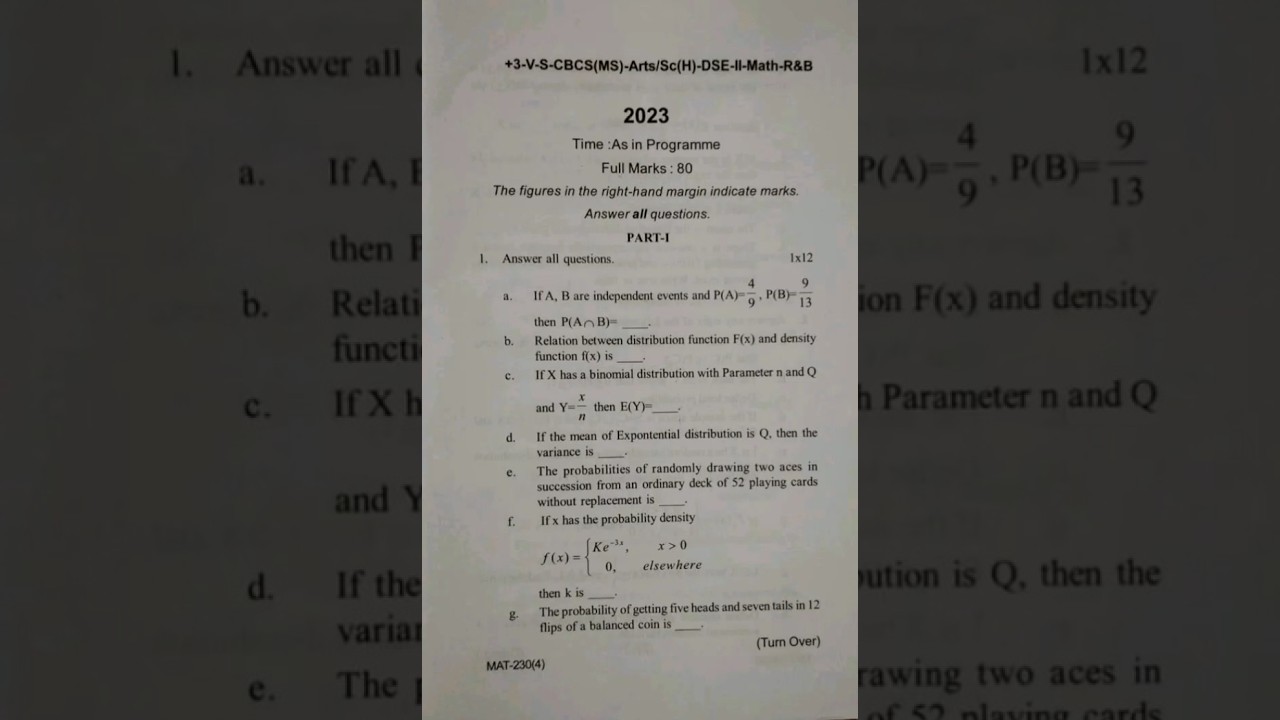 +3 5th Semester Utkal university Math (DSE-2) question paper 2023 