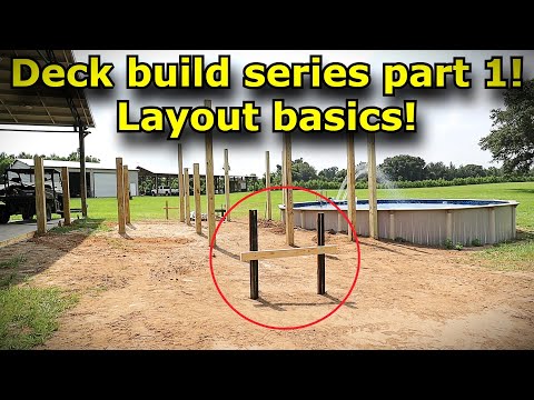 DIY solo deck build series part 1! Pool deck and post layout! #807