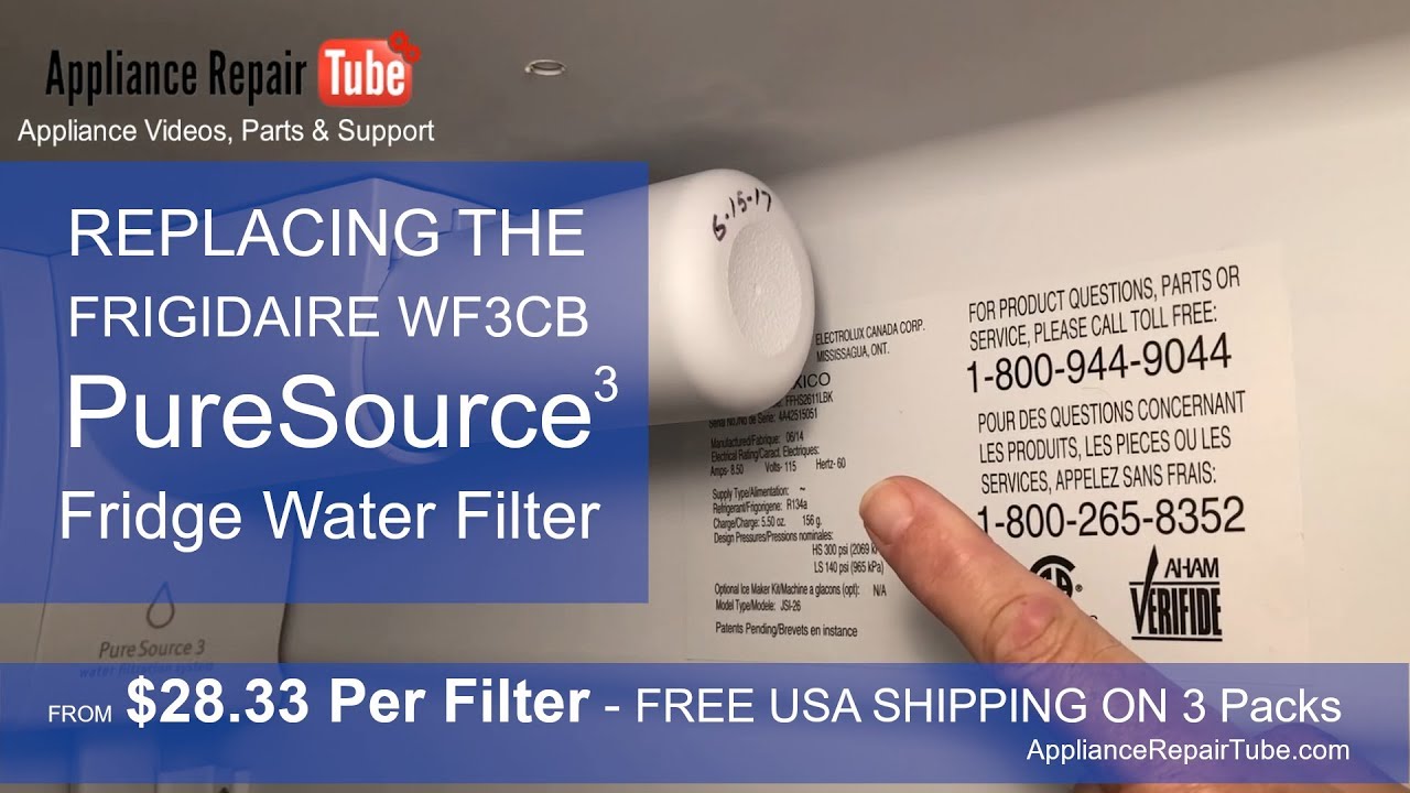 WF3CB (3 Pack) PureSource3 Frigidaire Refrigerator Ice & Water