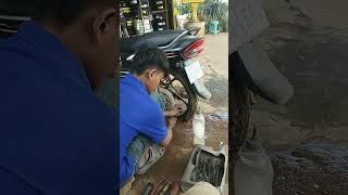 Repairing motorbike,  short feed