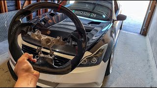 G37 & G35 Carbon Fiber Steering wheel Install!