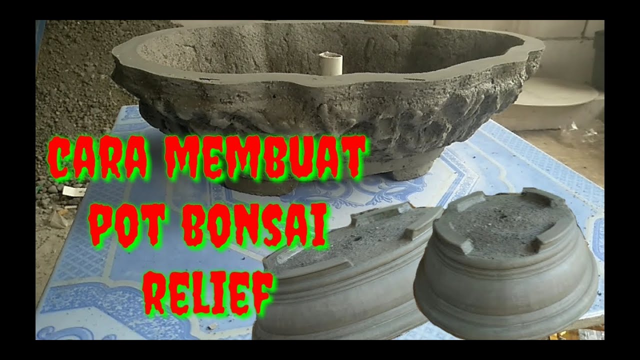 cara membuat pot  bonsai  relief  learn to make a flower 