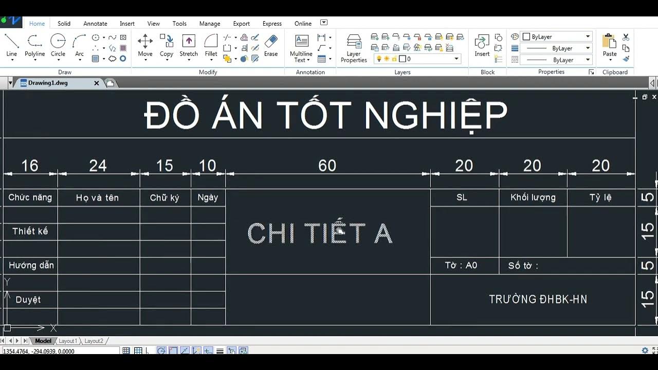 Vẽ Khung Tên Tiêu Chuẩn Bản Vẽ Kỹ Thuật A0, A1, A2, A3, A4 - Youtube