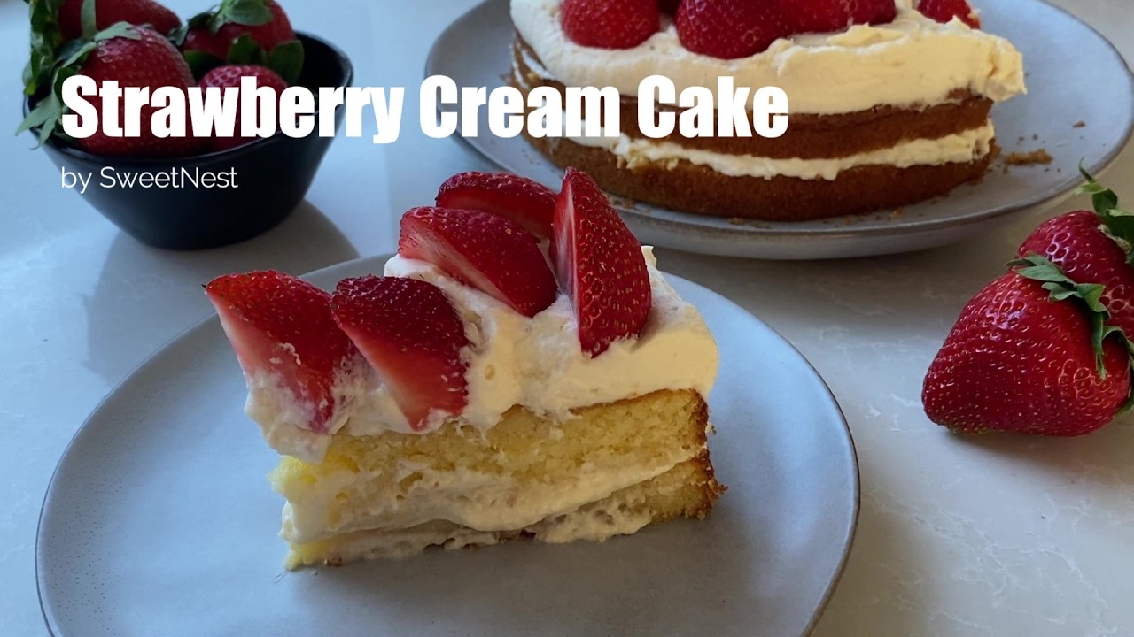 Strawberry Cream Cake - delicious layered cake with strawberry cream ...