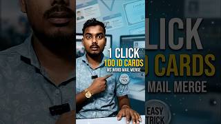 Create 100 ID Cards in 1 Click 😱 MS Word Mail Merge Trick 🔥#msword #idcard #viral #shorts #pc